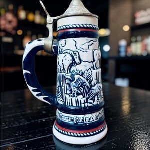 1976 Avon Rocky Mountain Beer Stein Handcrafted Brazil 9”